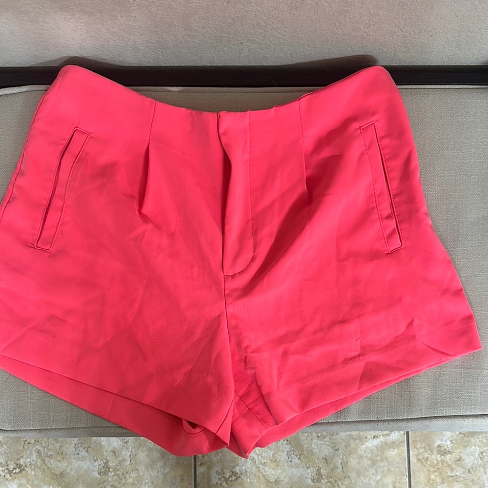Women's High-Rise Tailored Shorts A New Day Hot Pink 14